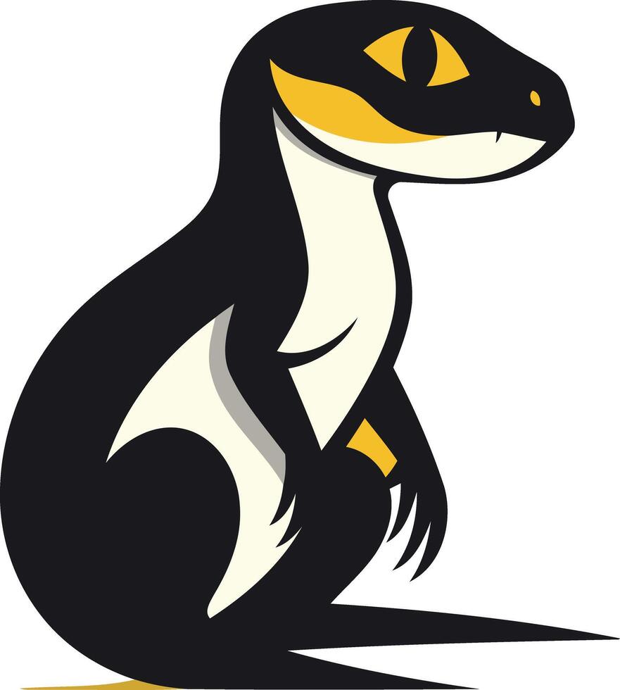 A stylized black lizard with yellow accents vector