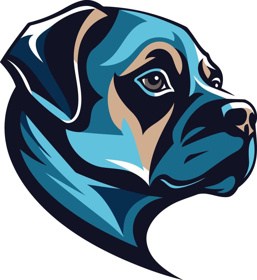 Bold and dynamic illustration of a dog's head, perfect for logos, branding, and pet-related designs vector
