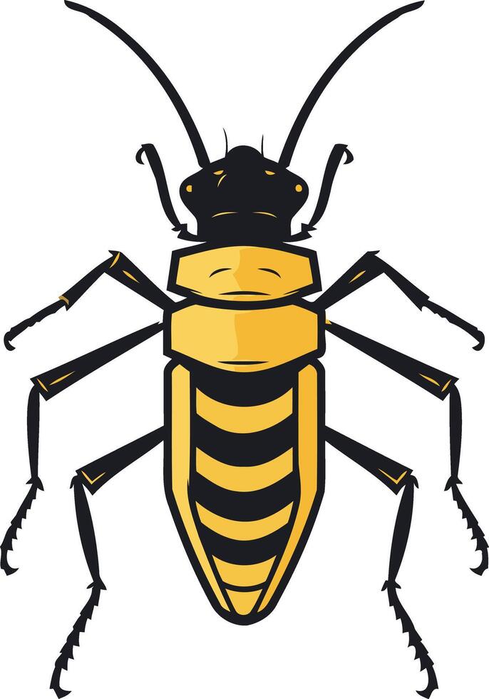 A stylized illustration of a yellow and black bee, perfect for branding, logos, and design projects vector