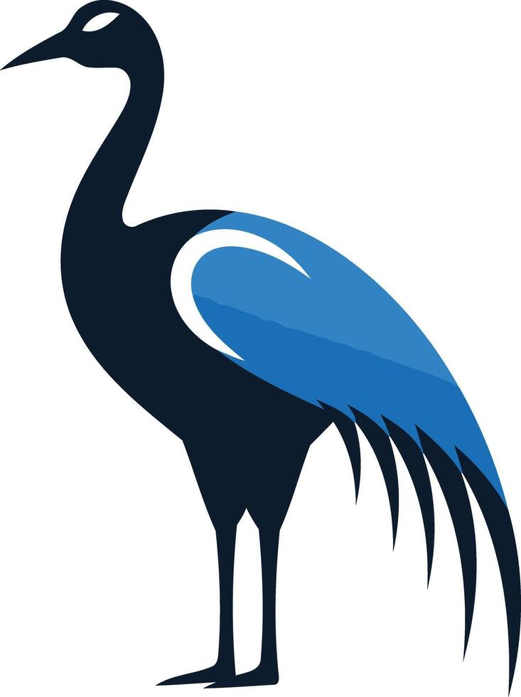 Blue and Black Bird Silhouette vector