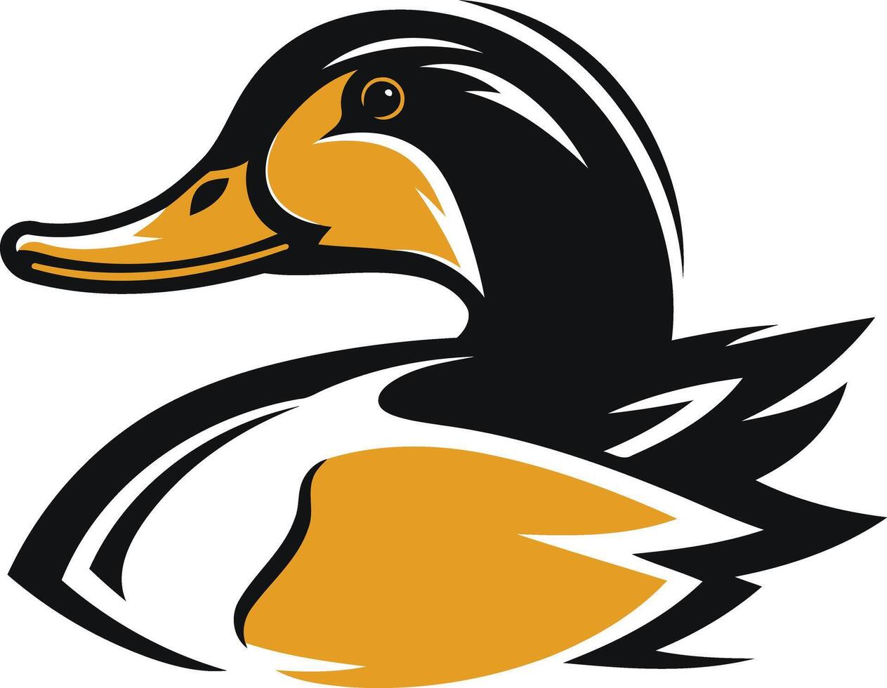 Bold and dynamic illustration of a duck, perfect for branding, sports teams, or outdoor apparel vector