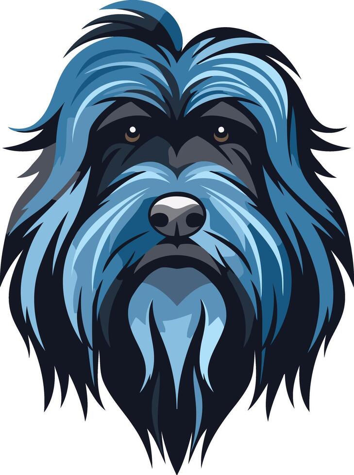 Cool and stylish illustration of a dog's face with blue fur vector