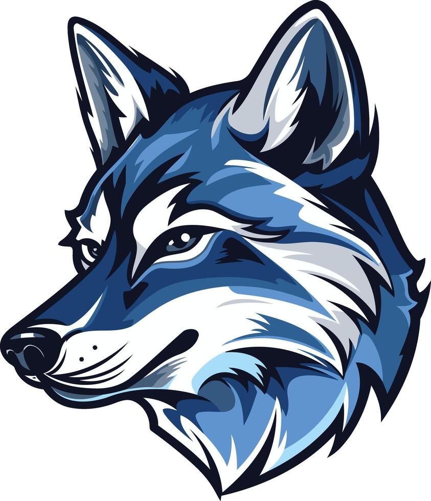Blue Wolf Mascot Design vector
