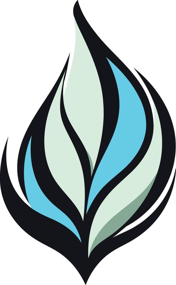 Abstract stylized blue and green leaf design vector