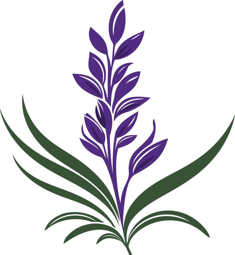 A stylized illustration of a lavender flower, perfect for beauty, spa, and wellness branding vector