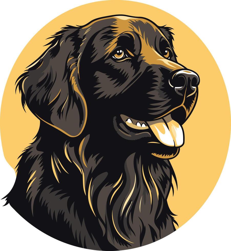 A charming black labrador retriever with a warm, inviting expression vector