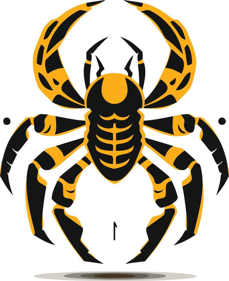 A bold and striking black and yellow spider logo design, perfect for a company or brand looking to make a statement vector