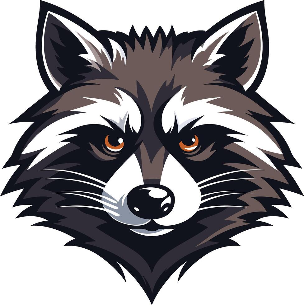 Raccoon Mascot Head Illustration vector