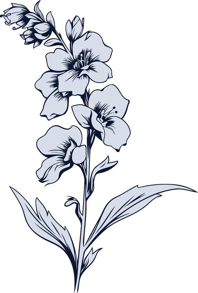 Delicate Blue Flower Illustration vector