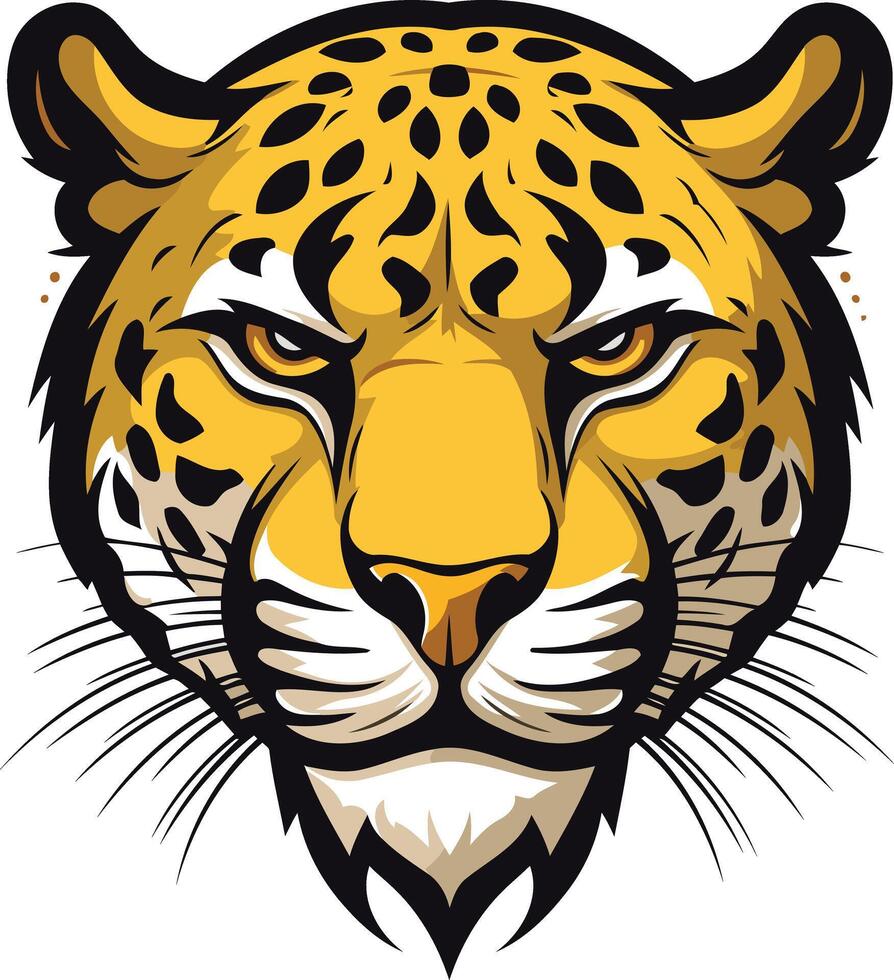 A fierce and powerful leopard head illustration, perfect for branding, sports teams, and any project requiring a bold and daring aesthetic vector