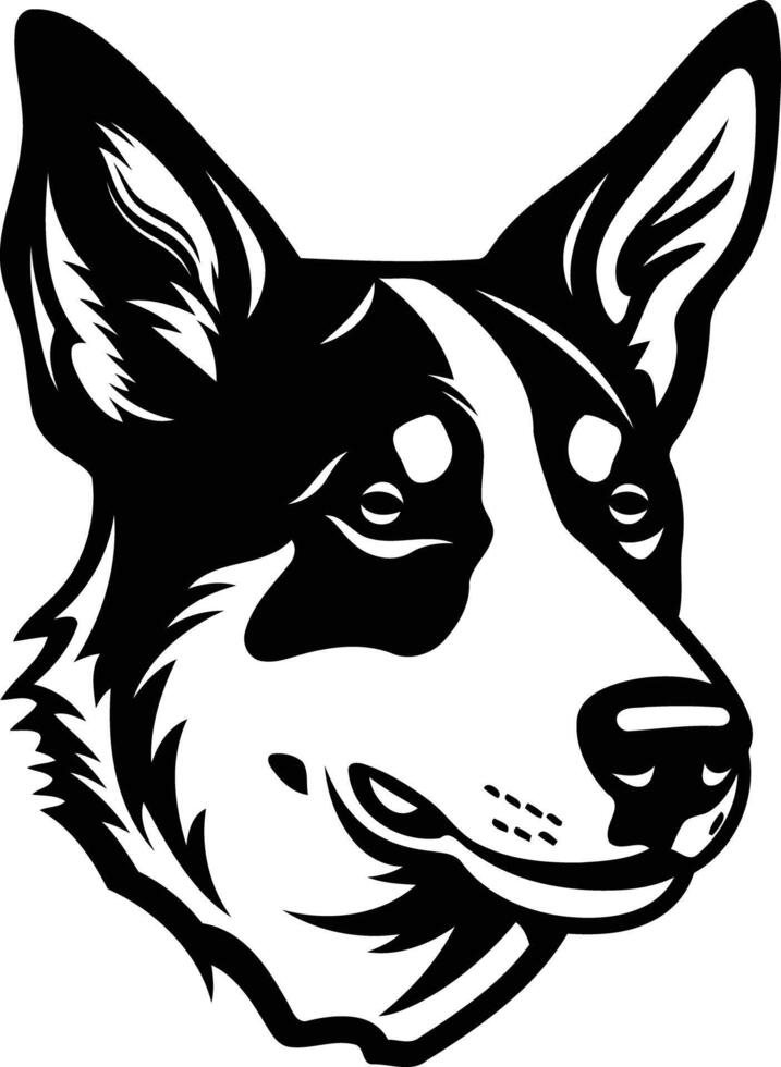 Black and white illustration of a dog's head, perfect for logos, branding, and t-shirt designs vector