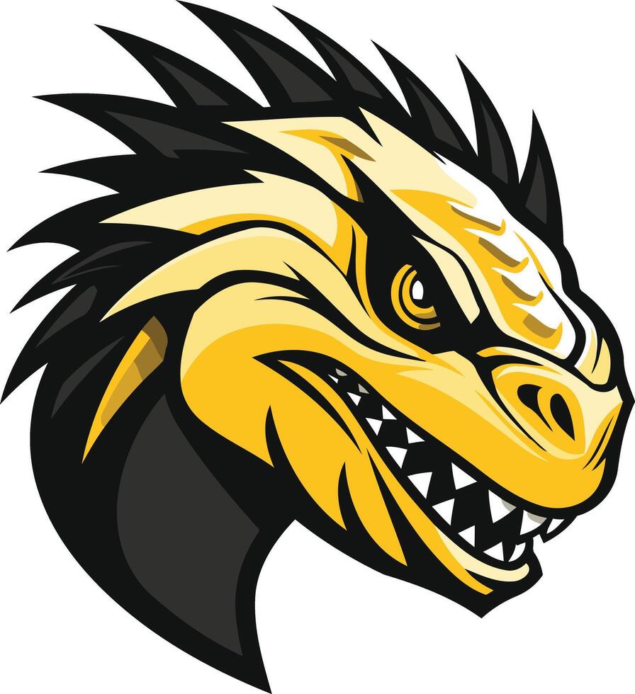 Aggressive Yellow Dinosaur Mascot Illustration vector