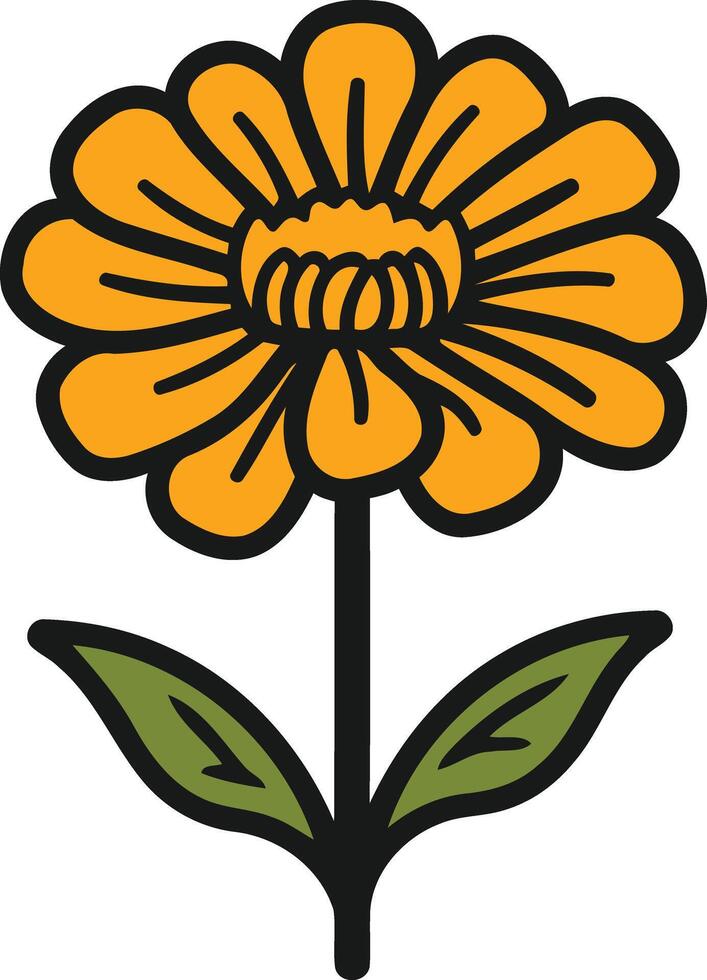 Simple and cheerful, this cartoon illustration of a yellow flower is perfect for adding a touch of nature to your designs vector