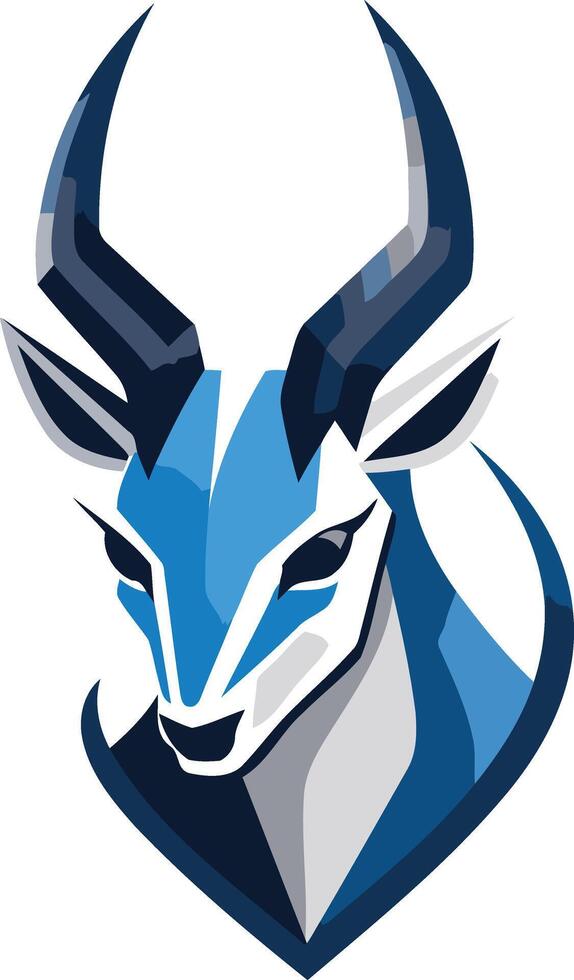 Abstract Blue and White Antelope Logo vector
