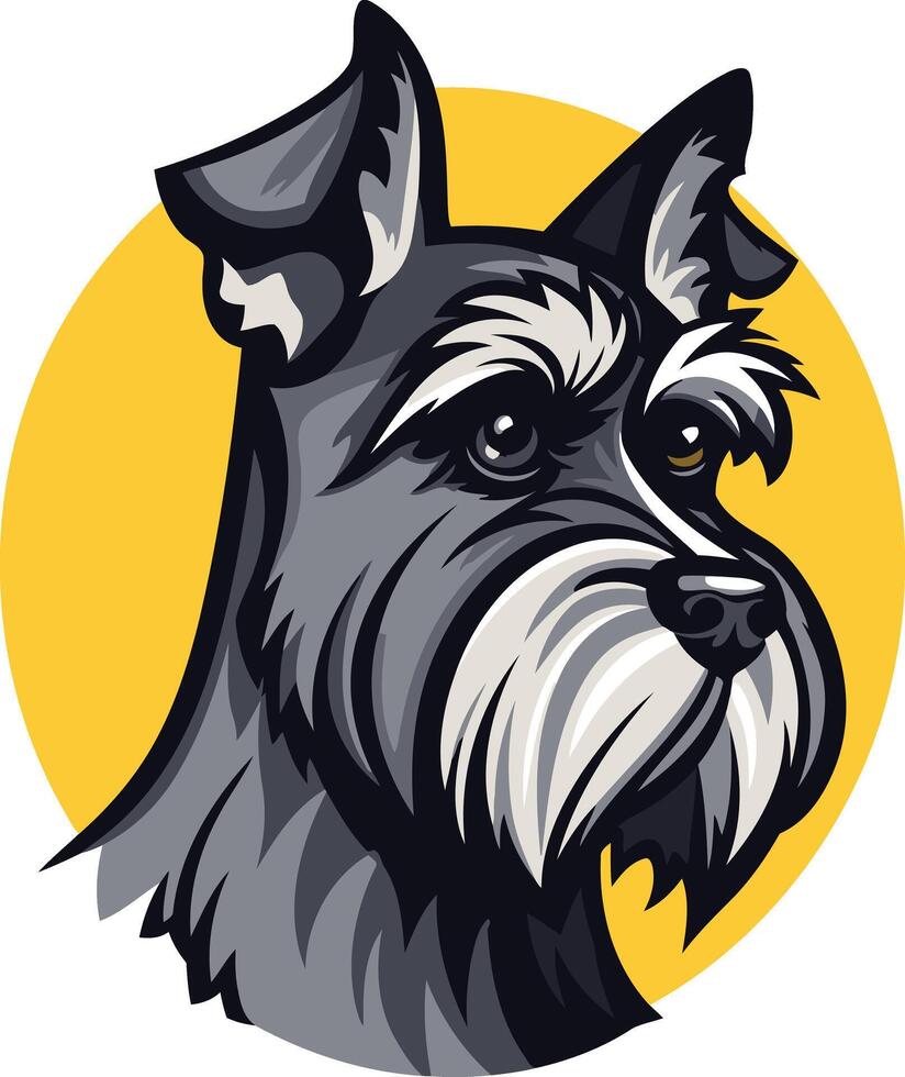 Cute Miniature Schnauzer Portrait vector