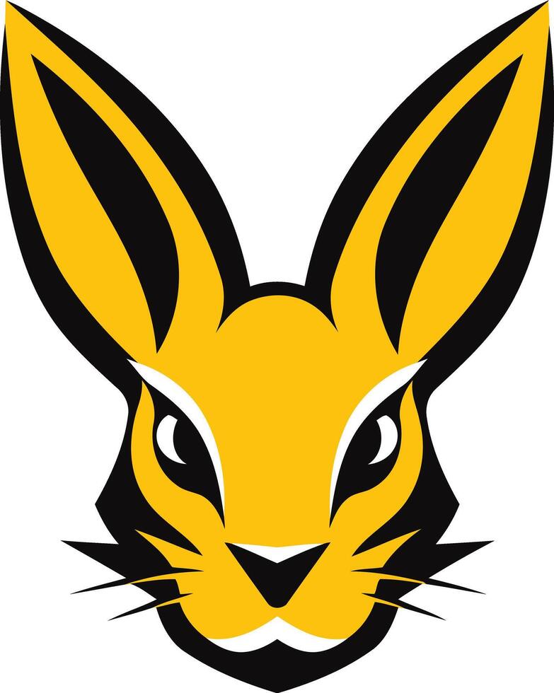 Yellow Rabbit Mascot Head vector