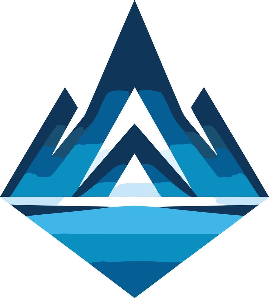 Abstract blue mountain logo design, perfect for branding a business related to nature, adventure, or technology vector