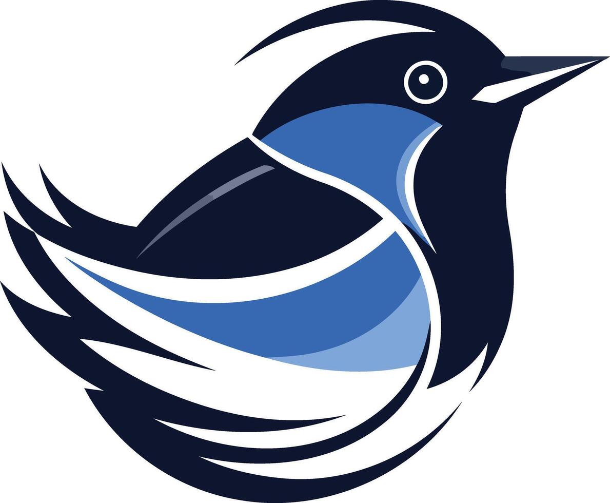 A stylized bluebird logo, perfect for branding companies, websites, or products related to nature, communication, or freedom vector
