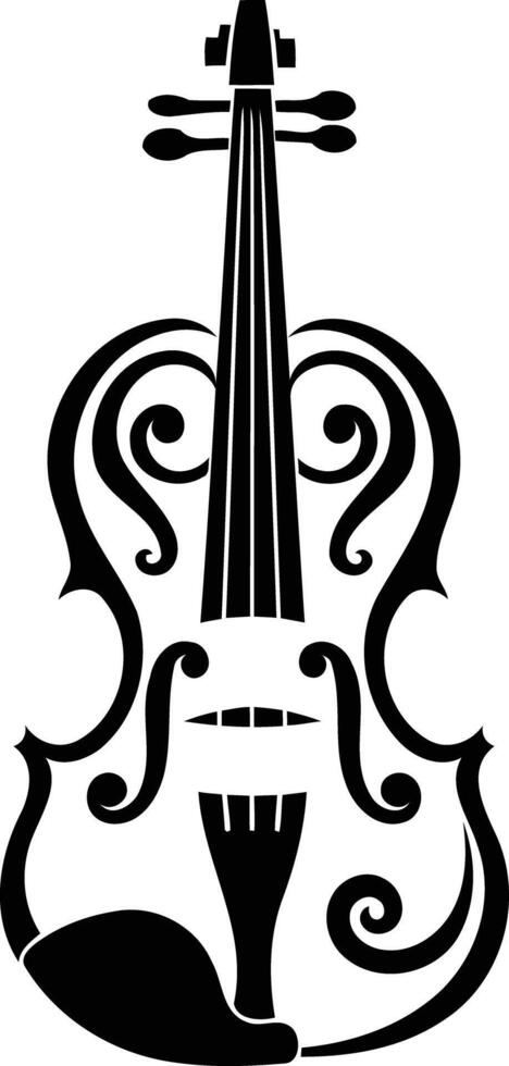 Elegant Violin Silhouette vector