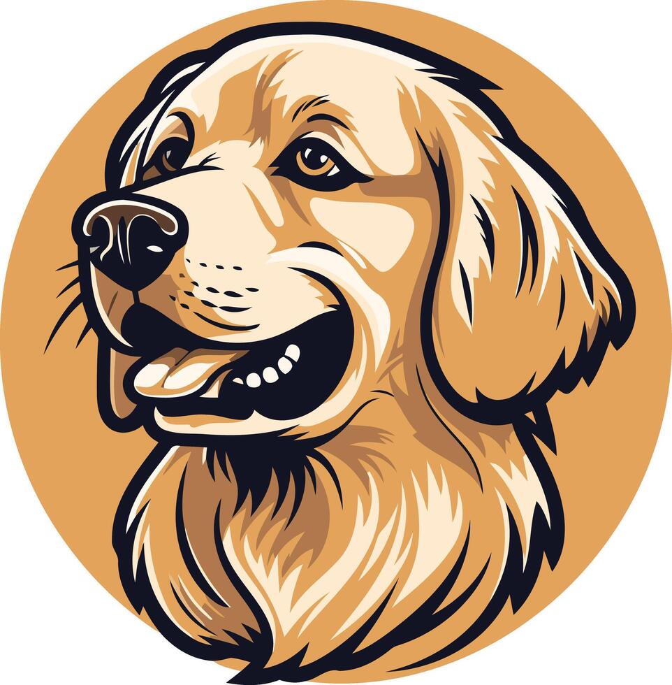 Golden Retriever Portrait vector