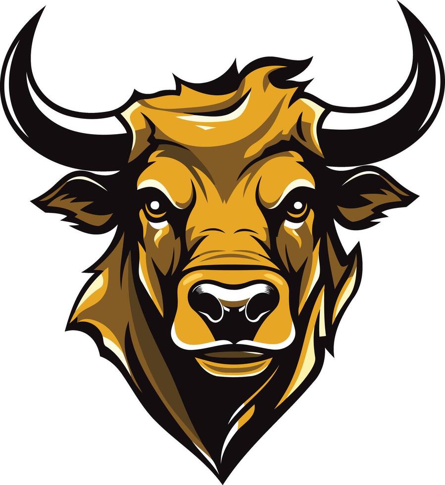 Powerful bull head logo, perfect for sports teams, branding, and more vector