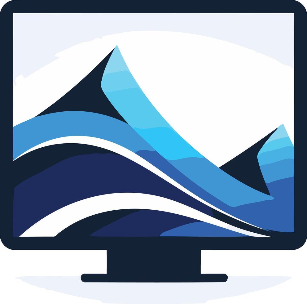 Abstract Mountain Wave Desktop Wallpaper vector