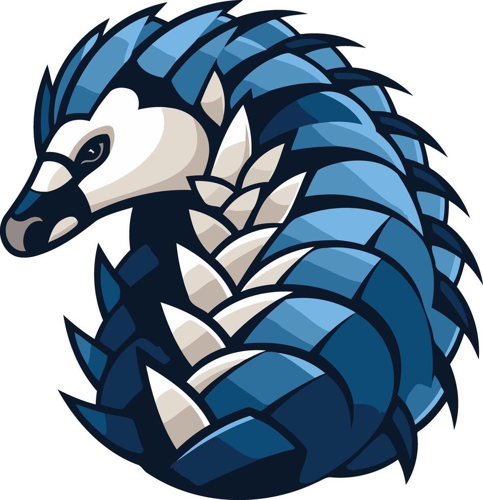Blue and White Armored Creature vector