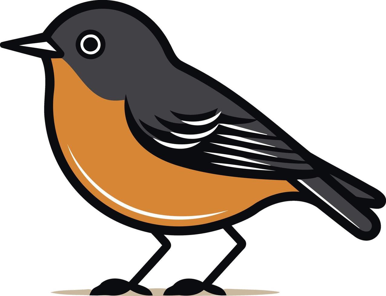 Cartoon Illustration of a Robin vector