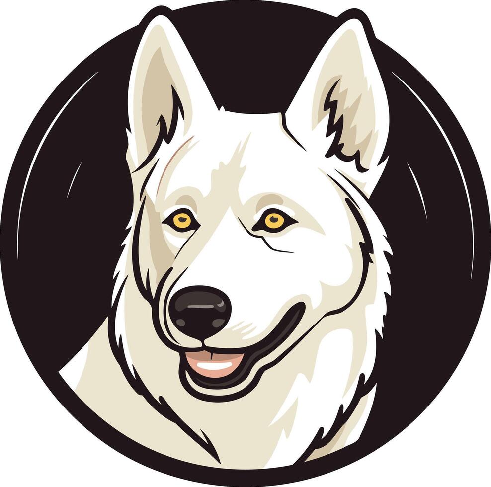 White German Shepherd Portrait vector