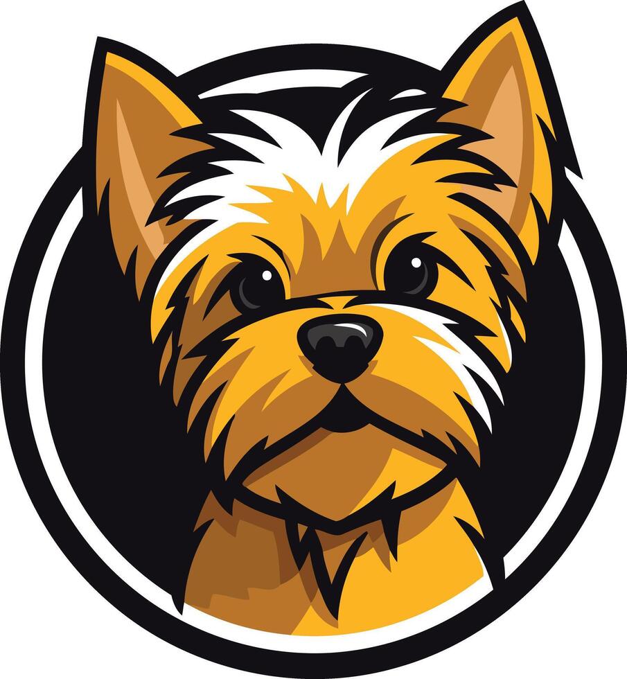 Yorkshire Terrier Portrait with a Circle Background vector
