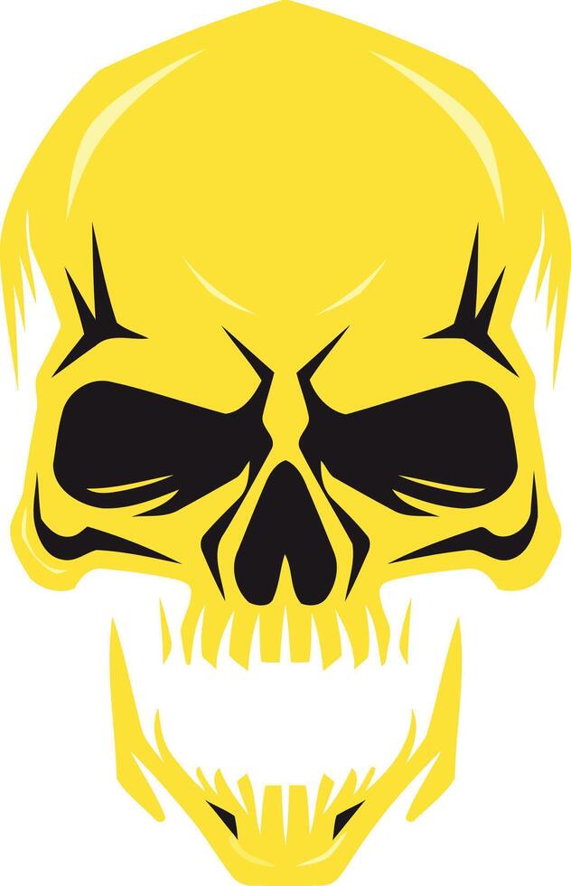 Yellow Skull with Black Details vector