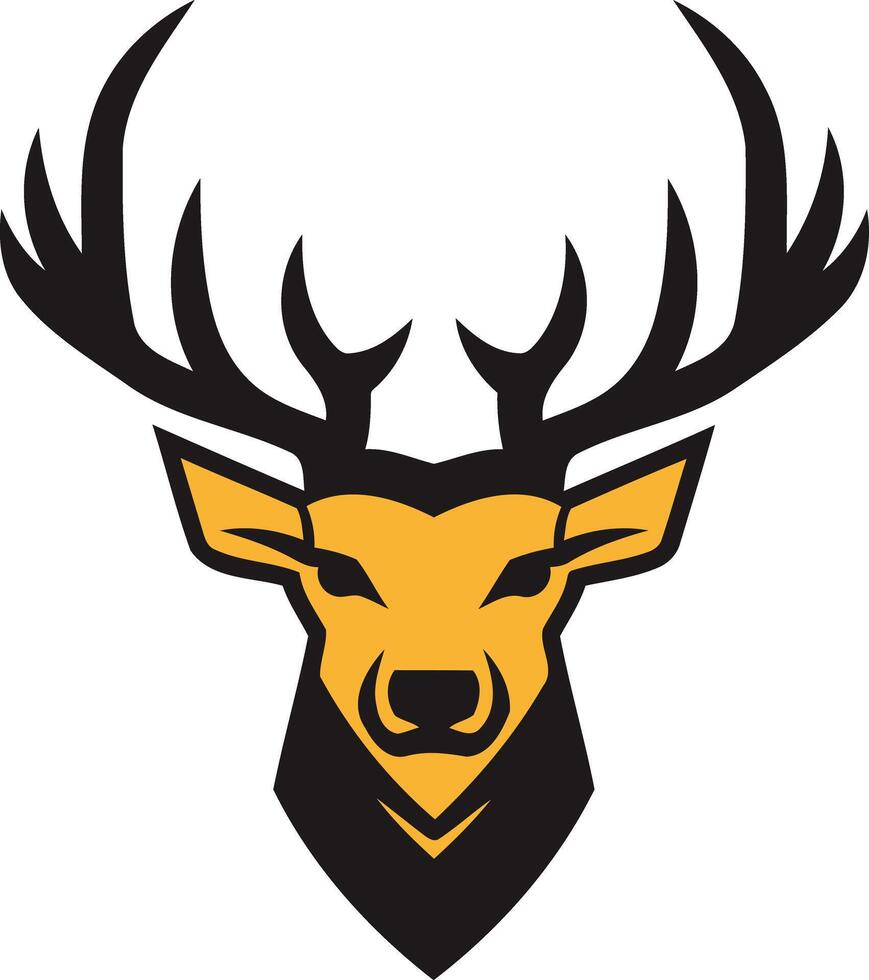 Stylized Deer Head with Antlers vector