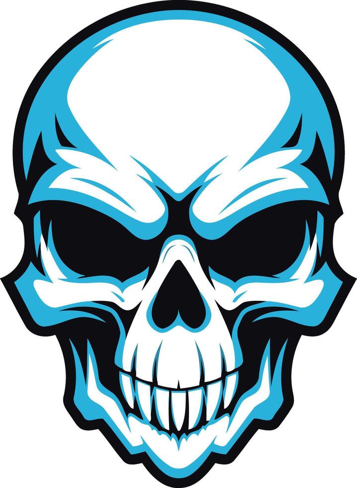 Blue Skull with a Grinning Expression vector