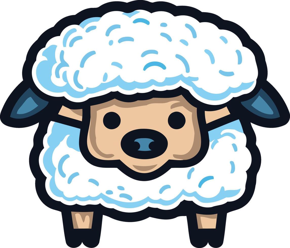 Cute Cartoon Sheep Illustration vector