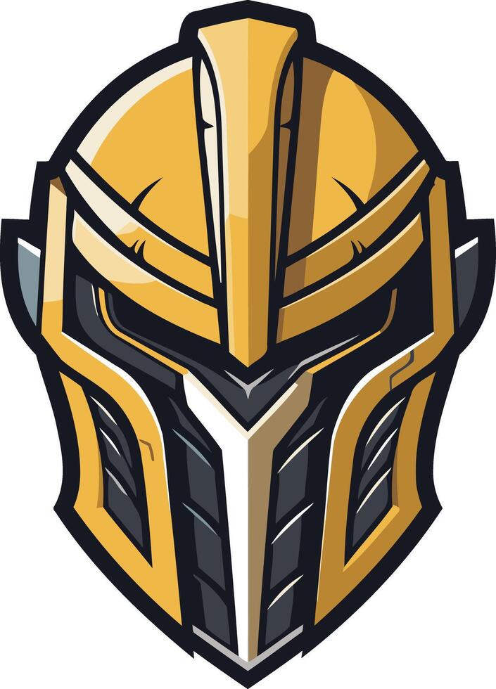 A bold and futuristic warrior helmet, ideal for game design, branding, or as a mascot vector
