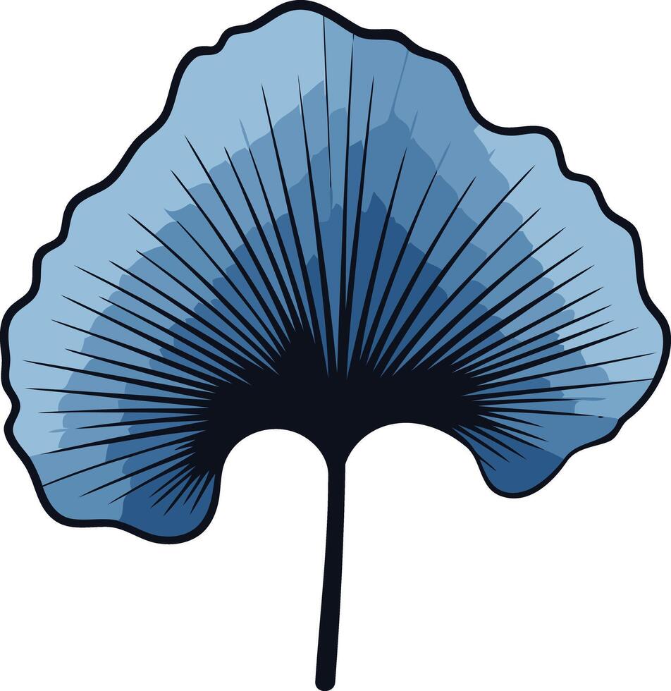 Blue Ginkgo Leaf Illustration vector