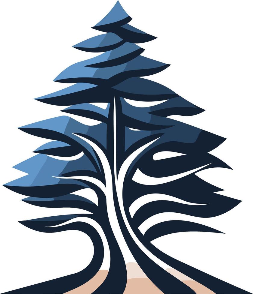 Stylized Evergreen Tree Illustration vector