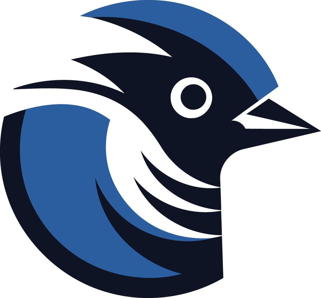 A stylized blue jay logo, perfect for businesses seeking a unique and memorable brand identity vector