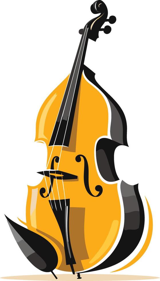 A stylized illustration of a double bass, perfect for music-related designs vector