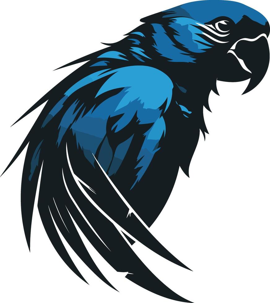 Blue Parrot Illustration with Sharp Edges vector