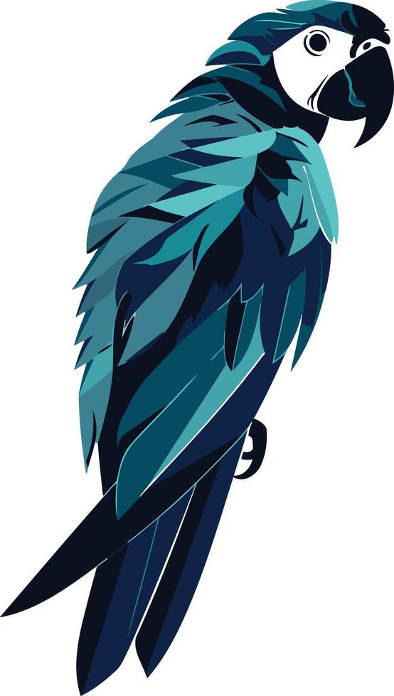 Blue Macaw Illustration in Abstract Style vector