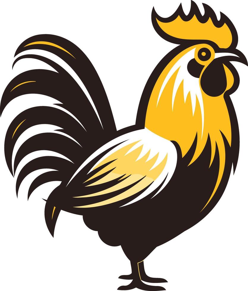 A bold and stylized rooster illustration perfect for branding, logo design, and mascot concepts vector