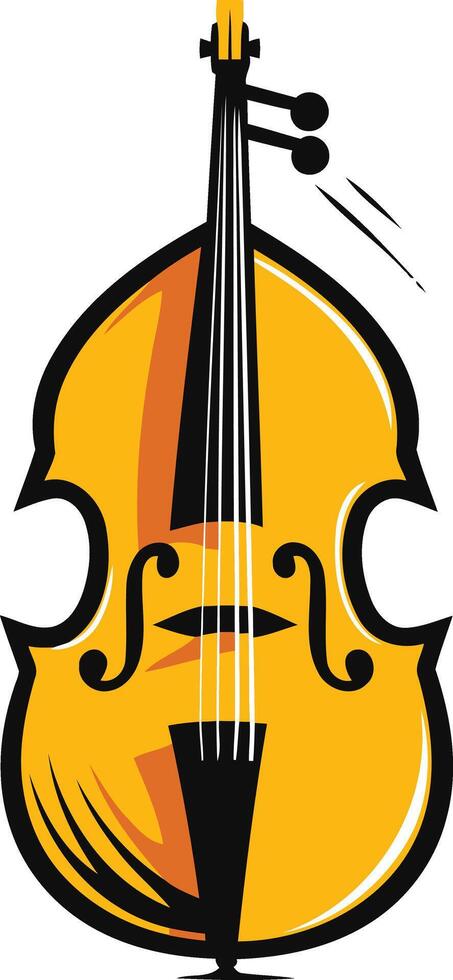 A bold and simple illustration of a cello, perfect for music-related designs vector