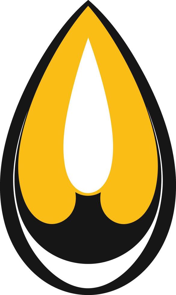 Abstract stylized yellow drop icon vector