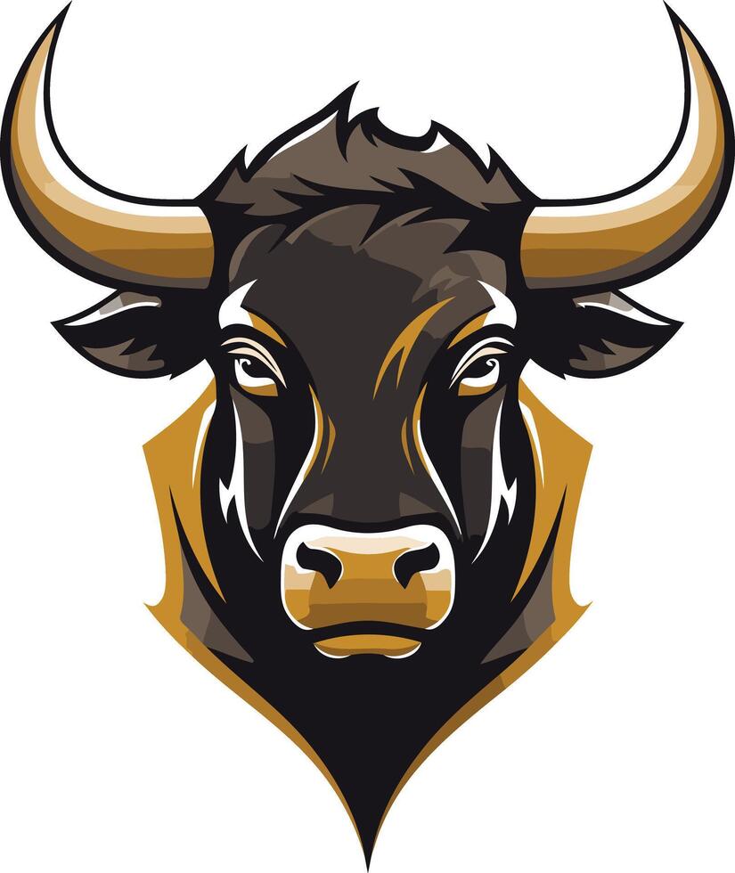 Powerful Bull Mascot Head Illustration vector