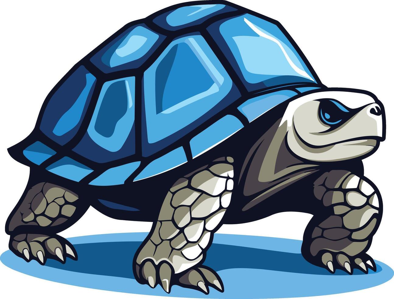 Blue Shell Turtle Mascot Illustration vector