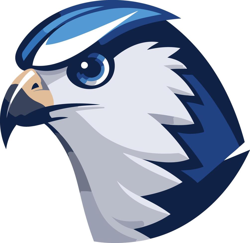 Blue and White Hawk Mascot vector
