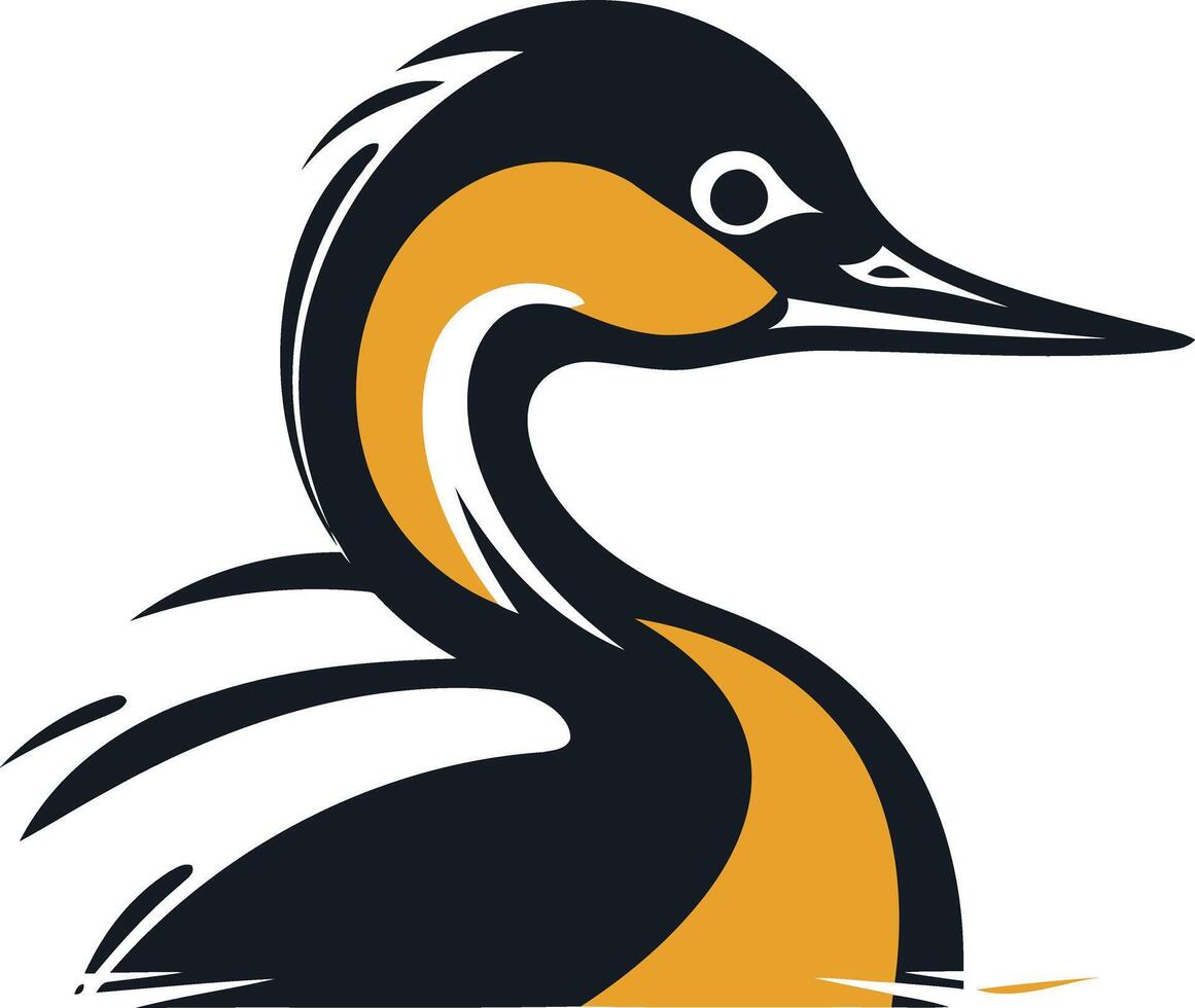 Stylized Grebe Bird Logo vector