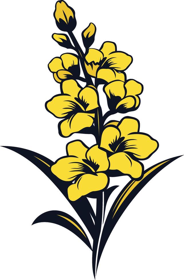 Elegant yellow flower illustration perfect for designs requiring a touch of nature vector