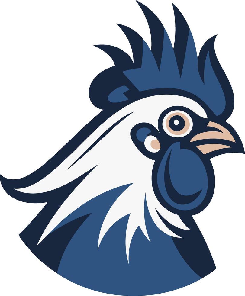 Bold and striking rooster head logo, perfect for a business or brand seeking a strong and confident image vector